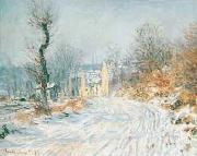 Claude Monet Road to Giverny in Winter oil painting reproduction